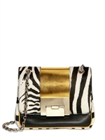 DIEGO DOLCINI - ZEBRA DRUCK PONYFELL&METALLIC LEDER UMHÄNGETASCHE