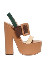 ROCHAS - 150MM CANVAS & LEATHER BUCKLE SANDALS