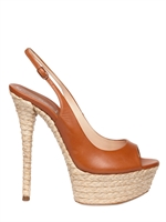 CASADEI - 150MM LEATHER SLING BACK SANDALS
