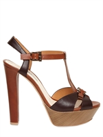 GREY MER - 130MM LEATHER T-BAR SANDALS