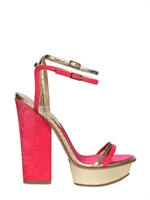 DSQUARED - 150MM METALLIC AYERS AND SUEDE SANDALS