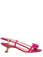 O JOUR - 50MM SUEDE LIZARD PRINT BOW SANDALS