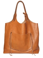 RALPH LAUREN - BORSA A MANO IN PELLE CON CUCITURE