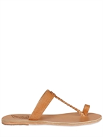 ANCIENT GREEK SANDALS - NATURAL TAN LEATHER THONG FLATS