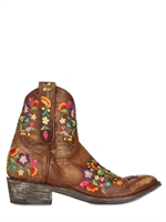 MEXICANA - 40MM LEATHER EMBROIDERED FLORAL BOOTS