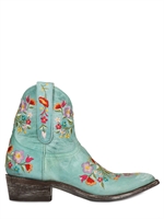 MEXICANA - 40MM LEATHER EMBROIDERED FLORAL BOOTS