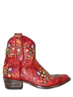 MEXICANA - 40MM LEATHER EMBROIDERED FLORAL BOOTS