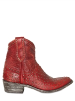 MEXICANA - 40MM VINTAGED LEATHER STUDDED LOW BOOTS