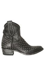 MEXICANA - 40MM VINTAGED LEATHER STUDDED LOW BOOTS