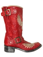 MEXICANA - 40MM LEATHER EAGLE BUCKLED BOOTS