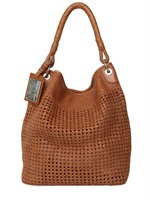 RALPH LAUREN - WOVEN LEATHER TOP HANDLE