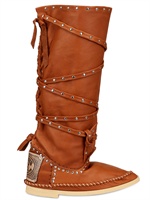HECTOR - 20MM LEATHER LACED BOOTS - TAN