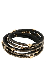 TOMASZ DONOCIK - BRACCIALE A SETTE FILI CON SWAROVSKI E STELLE - ORO/GIALLO