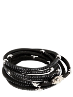 TOMASZ DONOCIK - BRACCIALE A SETTE FILI CON SWAROVSKI E STELLE - ARGENTO/NERO