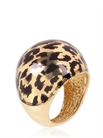 FARAONE MENNELLA - ANELLO IN ORO SMALTATO STAMPA LEOPARDO