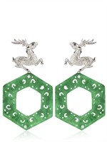 MICHELA BRUNI REICHLIN - DEER EARRINGS - GREEN JADE
