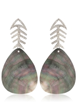 MICHELA BRUNI REICHLIN - BONE EARRINGS - GREY PEARL
