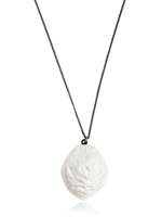 1064° GOLDSMITH'S GUILD - PEACHSTONE PENDANT NECKLACE - SILVER/WHITE