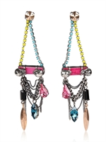 IOSSELLIANI - COLOURFUL CRYSTAL CHANDELIER EARRINGS