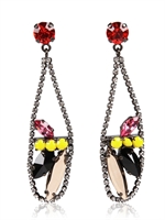 IOSSELLIANI - COLOURFUL CRYSTAL DROP EARRINGS
