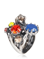 IOSSELLIANI - COLOURFUL CRYSTAL STACKABLE RING