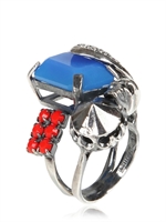 IOSSELLIANI - COLOURFUL CRYSTAL RING