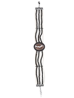 BISOU BIJOUX - CAMEO PEARL AND ONYX NECKLACE