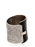 GIUSEPPE ZANOTTI - BLACK ENAMEL AND CRYSTAL BRACELET