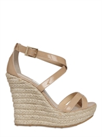 JIMMY CHOO - ZEPPE IN VERNICE CON LISTINI INCROCIATI 120MM