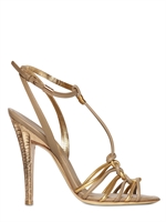 SALVATORE FERRAGAMO - 110MM BENOIT METALLIC LEATHER SANDALS