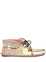 D&G - PRINTED CRUST LACE UP LOW BOOTS