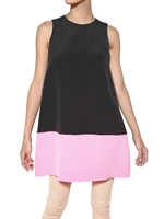 GIANLUCA CAPANNOLO - TWO TONE SILK CREPE A-LINE DRESS