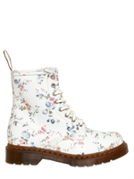 DR.MARTENS - STIVALI ALLACCIATI DI PELLE STAMPA FIORI 30MM