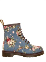 DR.MARTENS - STIVALI ALLACCIATI DI CANVAS STAMPA FIORI 30MM