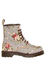 DR.MARTENS - STIVALI ALLACCIATI DI CANVAS STAMPA FIORI 30MM