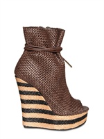 BURBERRY PRORSUM - ZEPPE DI PELLE INTRECCIATA 130MM