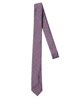 BAND OF OUTSIDERS - 5CM SILK JACQUARD TIE - BLUE/RED