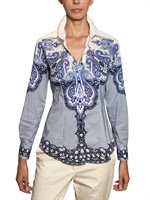 ETRO - PASLEY DRUCK STRETCH BAUMWOLL POPLIN HEMD