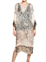 ETRO - PRINTED SILK GEORGETTE KAFTAN DRESS