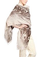 ETRO - PRINTED ALPACA & WOVEN SILK SCARF