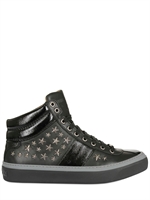JIMMY CHOO - SNEAKERS ALTE IN NAPPA CON BORCHIE A STELLA - NERO