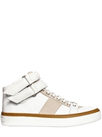 JIMMY CHOO - NAPPA UND WILDLEDER CROCO EMBOSSED SNEAKERS