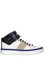 JIMMY CHOO - NAPPA UND WILDLEDER CROCO EMBOSSED SNEAKERS