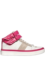 JIMMY CHOO - NAPPA UND WILDLEDER CROCO EMBOSSED SNEAKERS