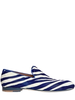 JIMMY CHOO - SLOANE ZEBRA DRUCK PONYFELL MOKASSINS