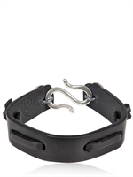 MANUEL BOZZI - BRACCIALE MAMBAM DI ARGENTO E PELLE - NERO