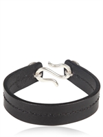MANUEL BOZZI - BRACCIALE MOD DI ARGENTO E PELLE - NERO