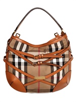 BURBERRY - DUTTON KARIERTE CANVAS & LEDER UMHÄNGETASCHE