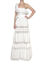 LUISA BECCARIA - TIERED COTTON MUSLIN & LACE DRESS