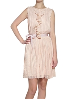 LUISA BECCARIA - EMBROIDERED & PLEATED TULLE DRESS